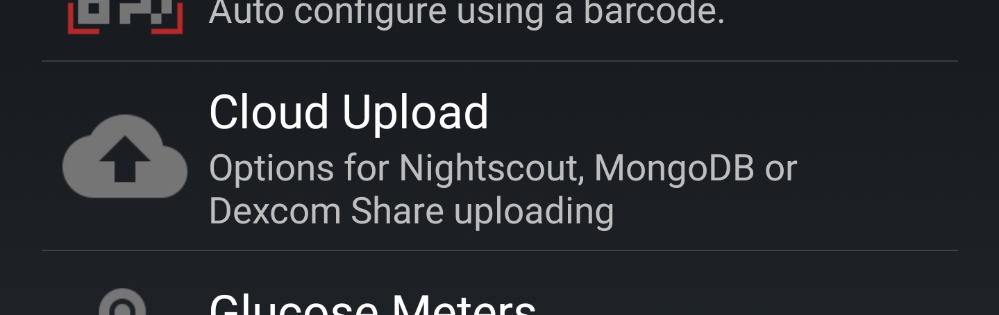 xdrip+ nightscout upload cloud